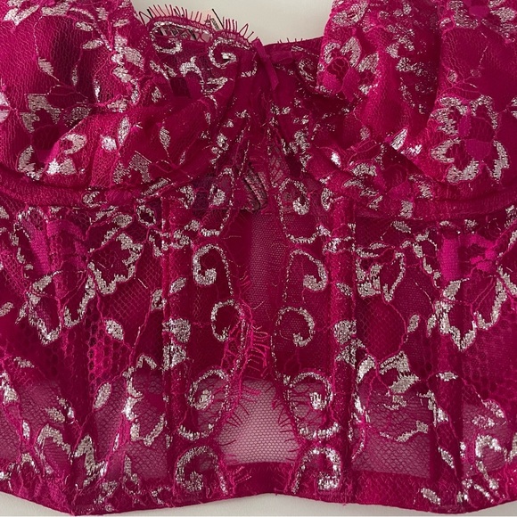 New! Victoria's Secret Wicked Shimmer Lace Push Up Corset Bra Top 22879 - Picture 5 of 8